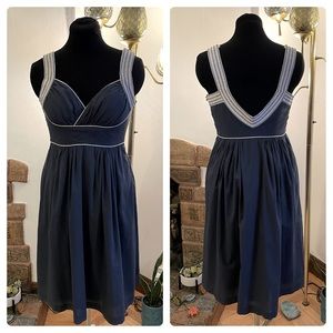 Modcloth Navy Sundress with White Piping